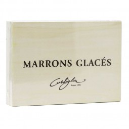 8 Chocolate Coated Marrons Glacés in Wooden Box (vacuum-packed) 160gm