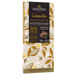 Valrhona Milk Chocolate Caramelia 36% With Crunchy Pearls (120g)