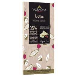 Valrhona White Chocolate Ivoire 35% with Raspberries (120g)