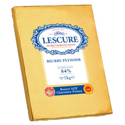 Lescure Unsalted Pastry Butter Sheet - 84% Fat (1kg)