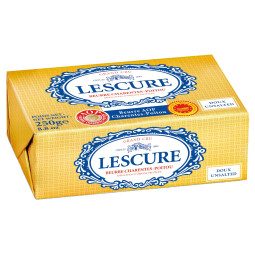 Lescure Unsalted Butter Block - 82% Fat (250g)